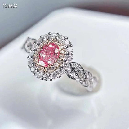 0.31ct Oval Classic Pink Diamond Ring