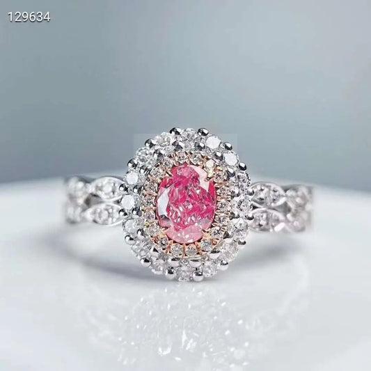 0.31ct Oval Classic Pink Diamond Ring