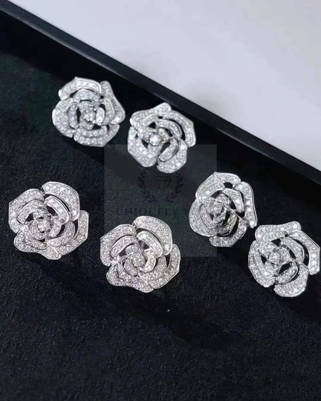 0.35ct Pave Rose Diamond Stud Earrings  Uniquely You Online