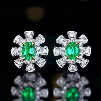 0.39ct Emerald Stud Diamond Earrings  Uniquely You Online