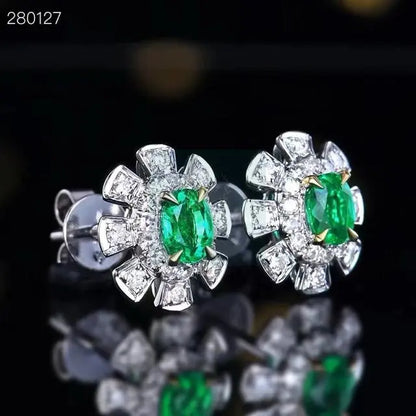 0.39ct Emerald Stud Diamond Earrings  Uniquely You Online