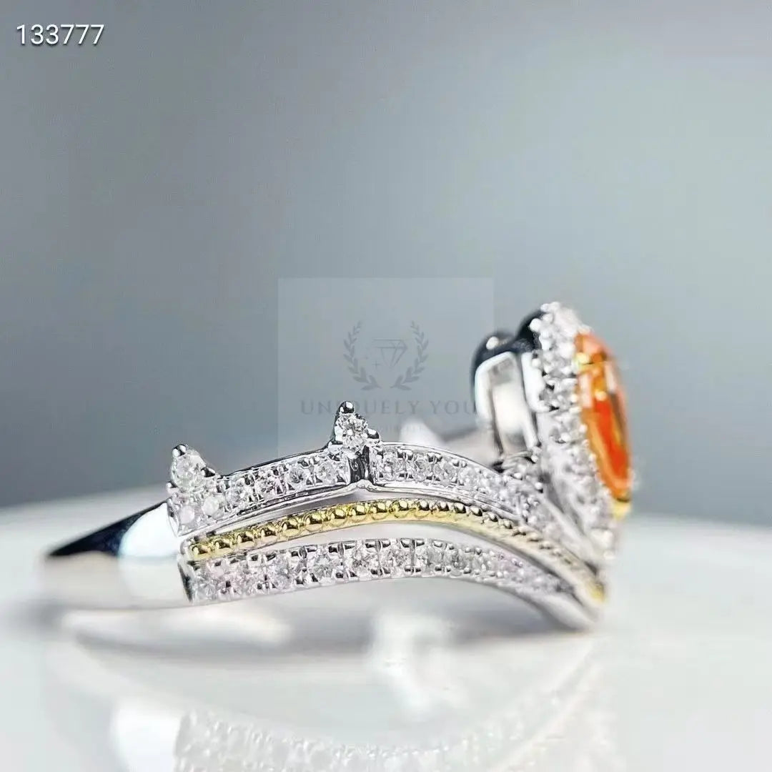 0.3ct Orange Princess Crown Ring - Uniquely You Online