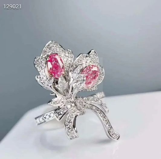 0.85ct Pink Diamond Flower Bow Ring  Uniquely You Online