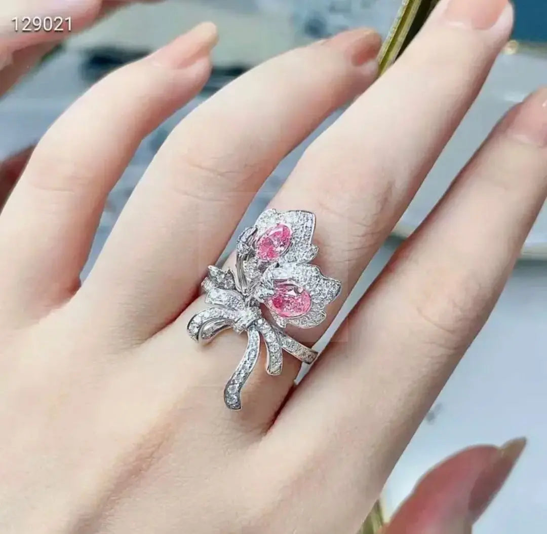 0.85ct Pink Diamond Flower Bow Ring  Uniquely You Online