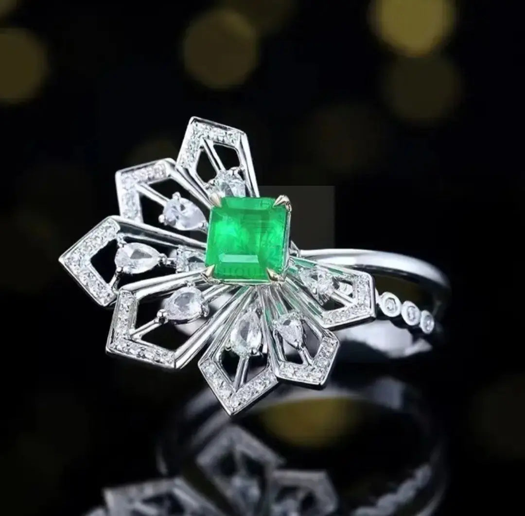 0.89ct Emerald Shards Diamond Ring  Uniquely You Online