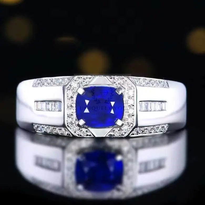 0.97ct Myanmar Royal Blue Sapphire Ring - Uniquely You Online