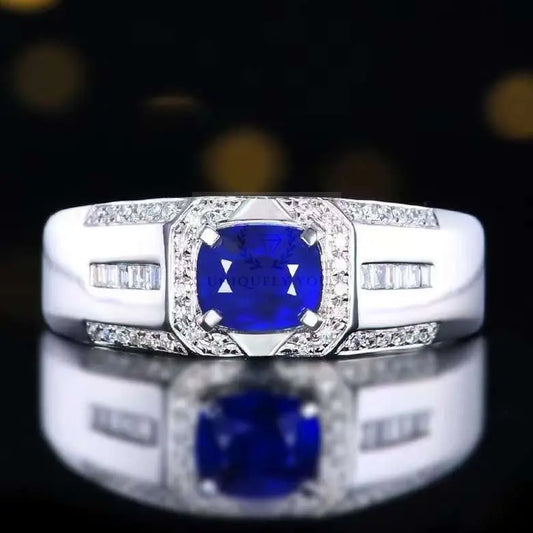 0.97ct Myanmar Royal Blue Sapphire Ring