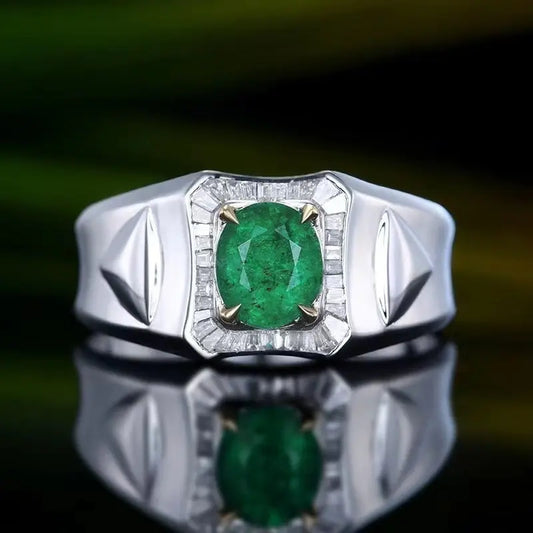 0.98ct Natural Emerald Emperor Ring