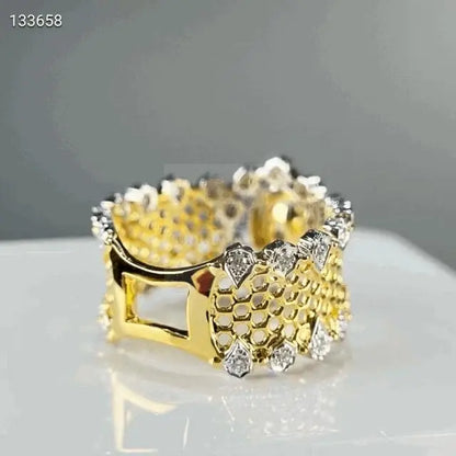 1.0075ct Yellow Diamond Honeycomb Ring