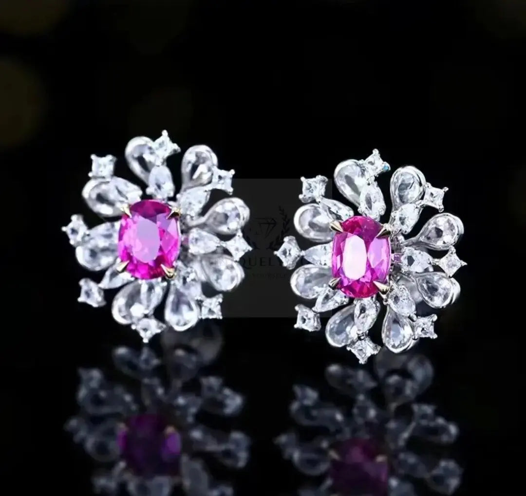 1.17ct Unheated Pink Padparadscha Sunburst Stud Earrings  Uniquely You Online