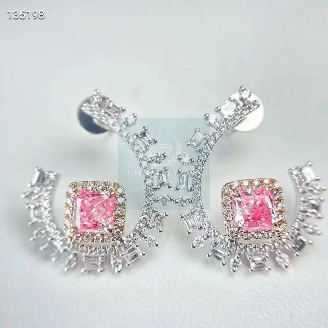 1.1ct Semi Hoop Pink Diamond Earrings  Uniquely You Online