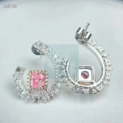 1.1ct Semi Hoop Pink Diamond Earrings  Uniquely You Online