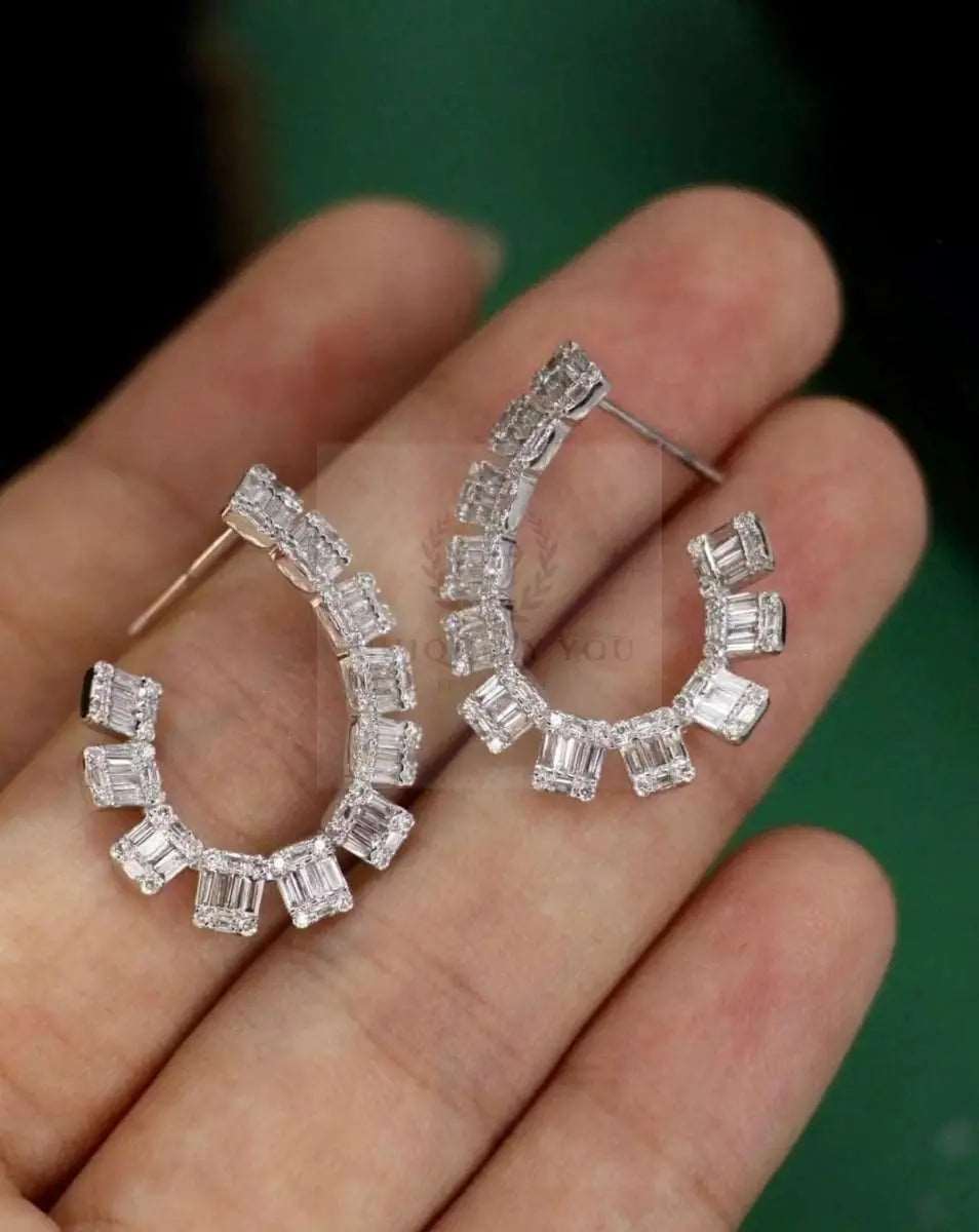 1.58ct Diamond Arc Hoop Earrings