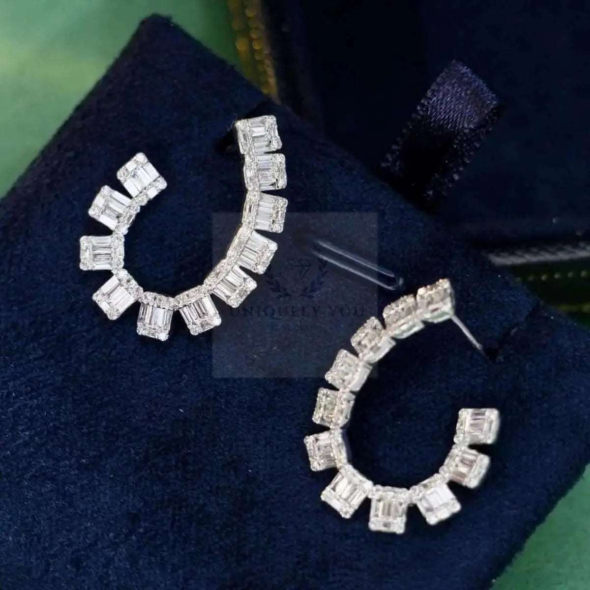 1.58ct Diamond Arc Hoop Earrings