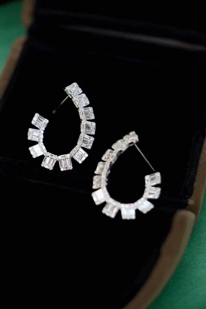 1.58ct Diamond Arc Hoop Earrings