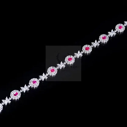 1.76ct Unheated Natural Ruby Flower Bracelet - Uniquely You Online