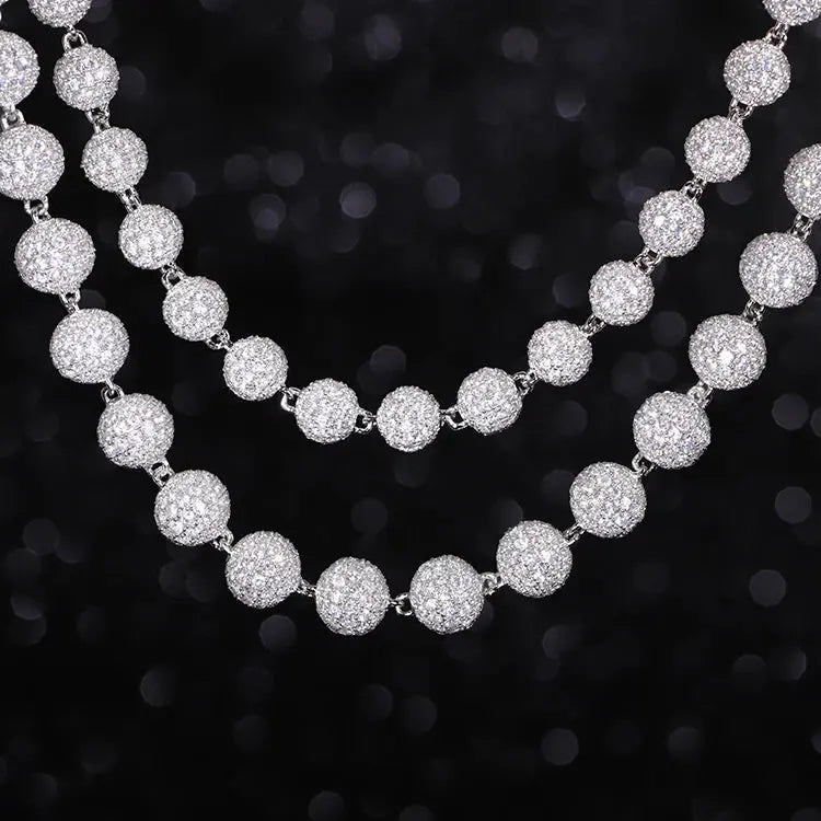 8mm/10mm Moissanite Ball Link Necklace and Bracelet - Uniquely You Online