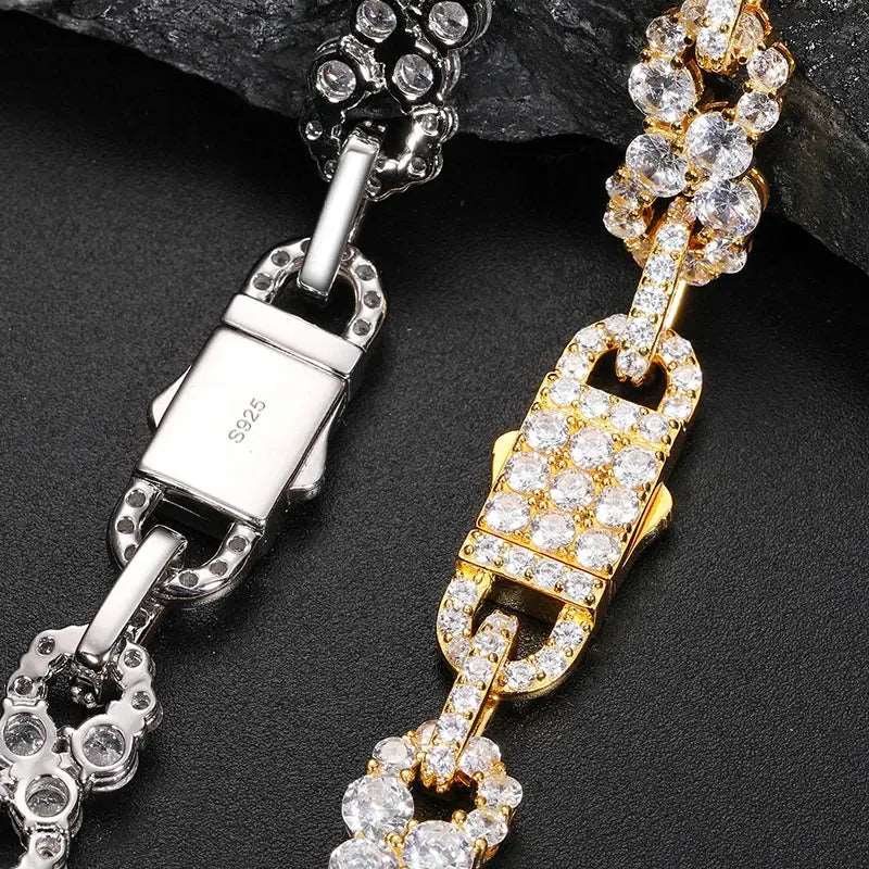 10mm Moissanite Infinity Stone Link Chain and Bracelet