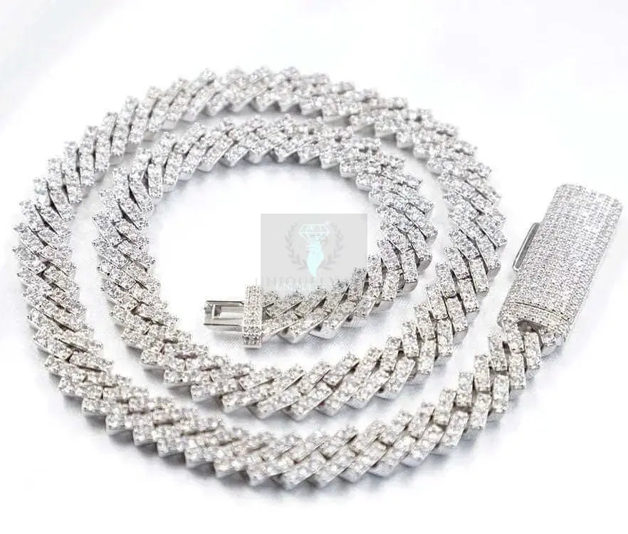 10mm Single Row Moissanite Cuban Link Chain and Bracelet - Uniquely You Online