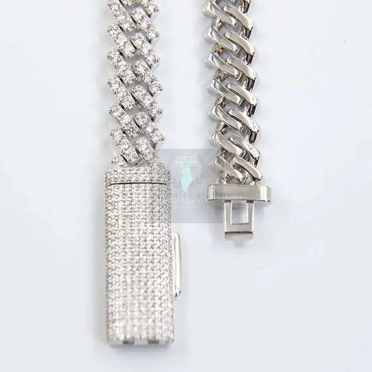 10mm Single Row Moissanite Cuban Link Chain and Bracelet - Uniquely You Online