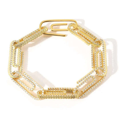 10mm CZ Paper Clip Link Bracelet - Uniquely You Online - Bracelet