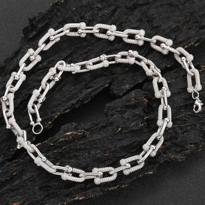 11mm CZ Horseshoe Link Necklace