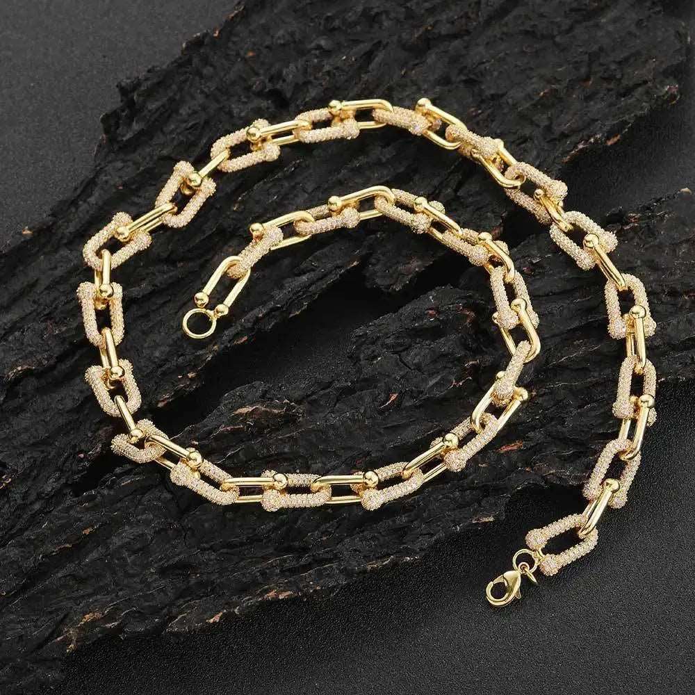 11mm CZ Horseshoe Link Necklace