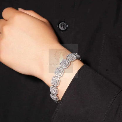 13mm CZ Square Design Bracelet - Uniquely You Online