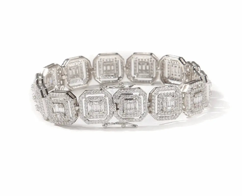 13mm CZ Square Design Bracelet - Uniquely You Online