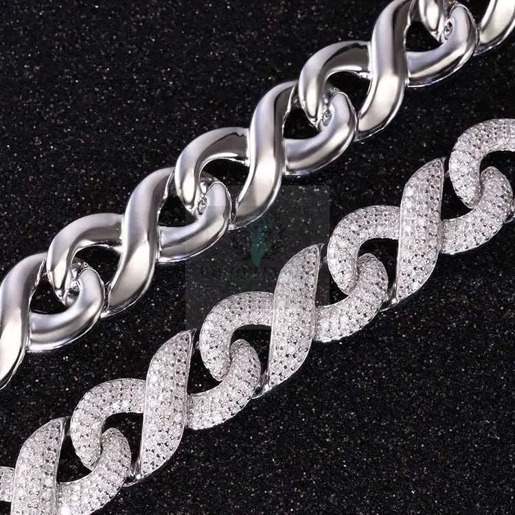 13mm Infinity Cuban Link Moissanite Chain and Bracelet