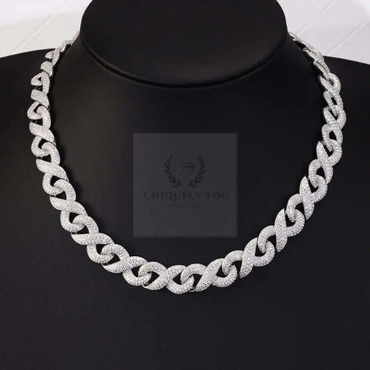 13mm Infinity Cuban Link Moissanite Chain and Bracelet