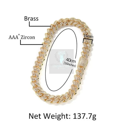 14mm Baguette Cuban Link Chain and Bracelet - Uniquely You Online