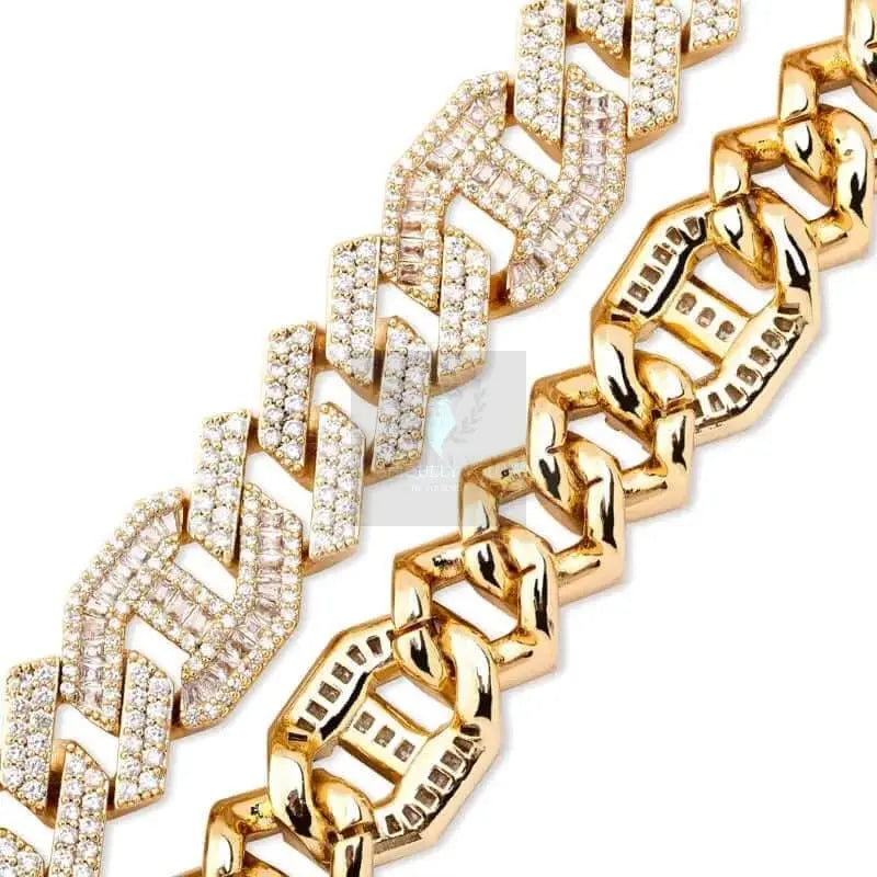 14mm Micro Pave 3:1 Cuban Link Chain and Bracelet