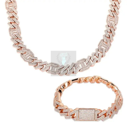 14mm Micro Pave 3:1 Cuban Link Chain and Bracelet - Uniquely You Online