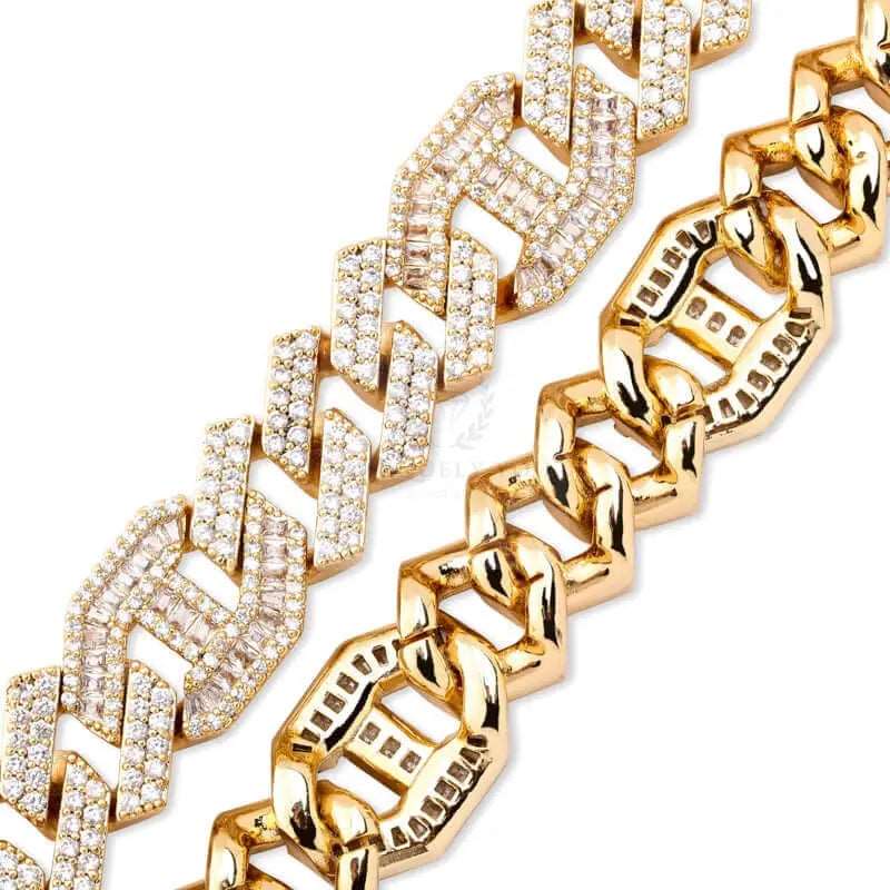 14mm Micro Pave 3:1 Cuban Link Chain and Bracelet