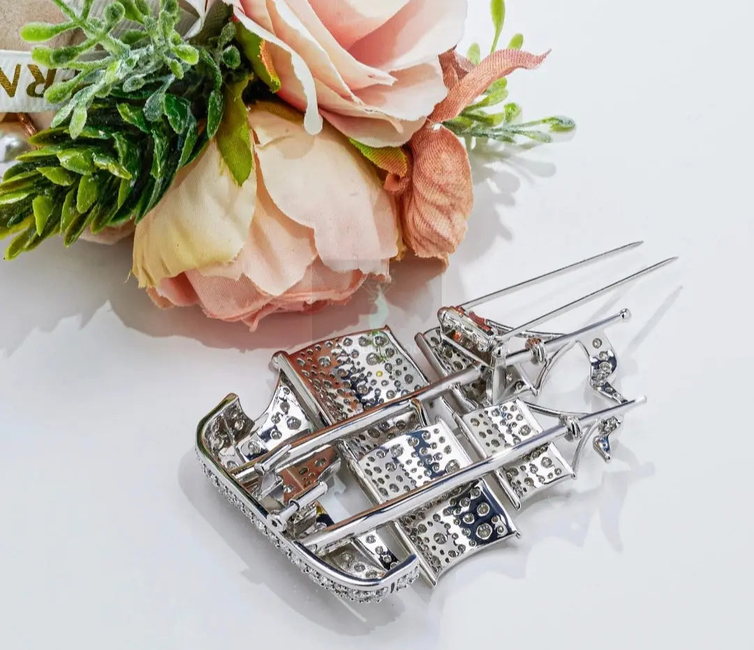 15.83ct Moissanite Schooner Brooch  Uniquely You Online 