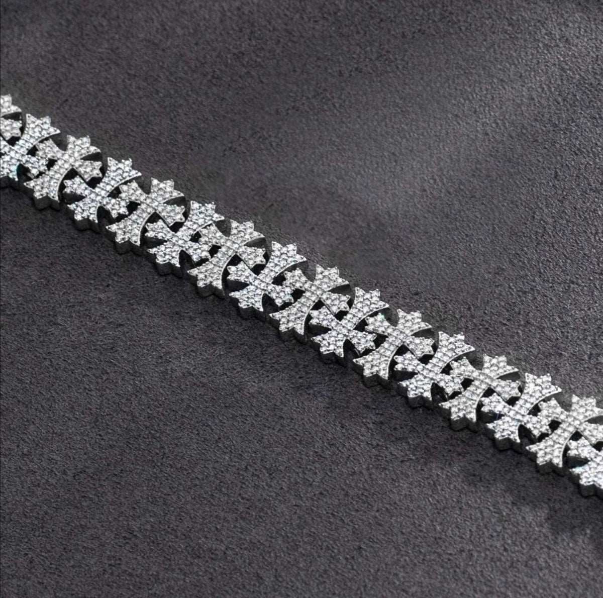 15mm Moissanite Cross Flory Bracelet - Uniquely You Online - Bracelet