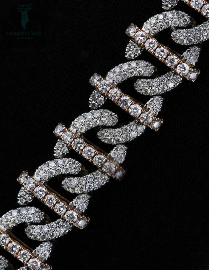 16mm Moissanite Cuban Division Link Chain and Bracelet  Uniquely You Online 