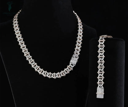 16mm Moissanite Cuban Division Link Chain and Bracelet  Uniquely You Online 