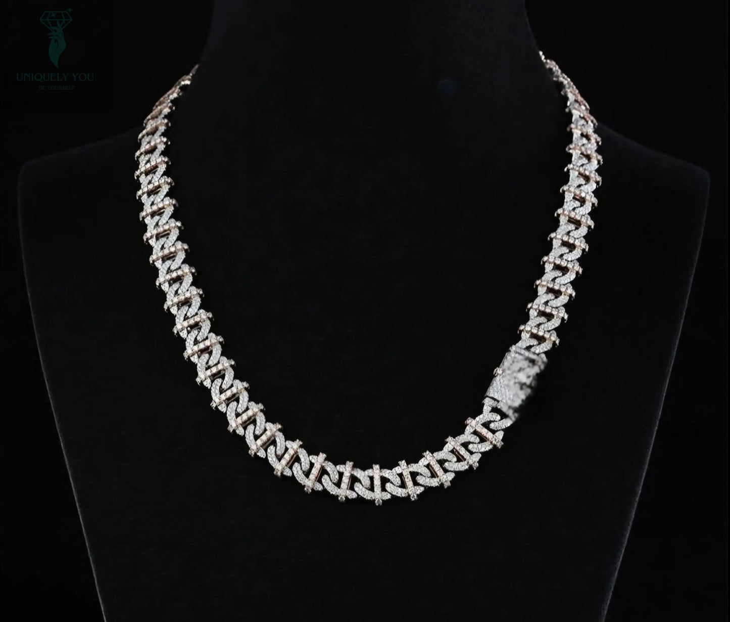 16mm Moissanite Cuban Division Link Chain and Bracelet  Uniquely You Online 