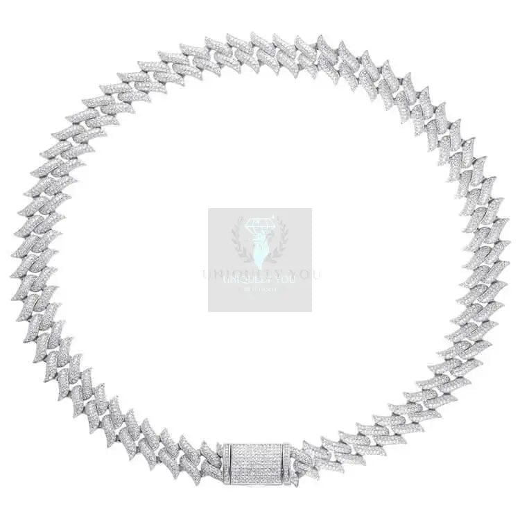 16mm Spiked Moissanite Cuban Link Chain and Bracelet - Uniquely You Online