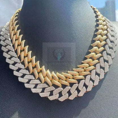 16mm Spiked Moissanite Cuban Link Chain and Bracelet