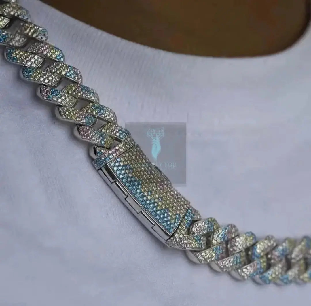 18mm Moissanite 3-Row Snakeskin Cuban Link Chain and Bracelet  Uniquely You Online 