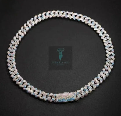 18mm Moissanite 3-Row Snakeskin Cuban Link Chain and Bracelet  Uniquely You Online 