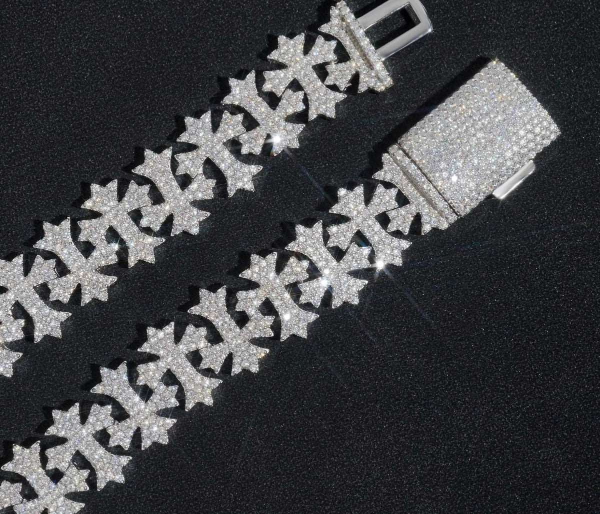 18mm Cross Flory Moissanite Chain and Bracelet - Uniquely You Online - Chain and Bracelet