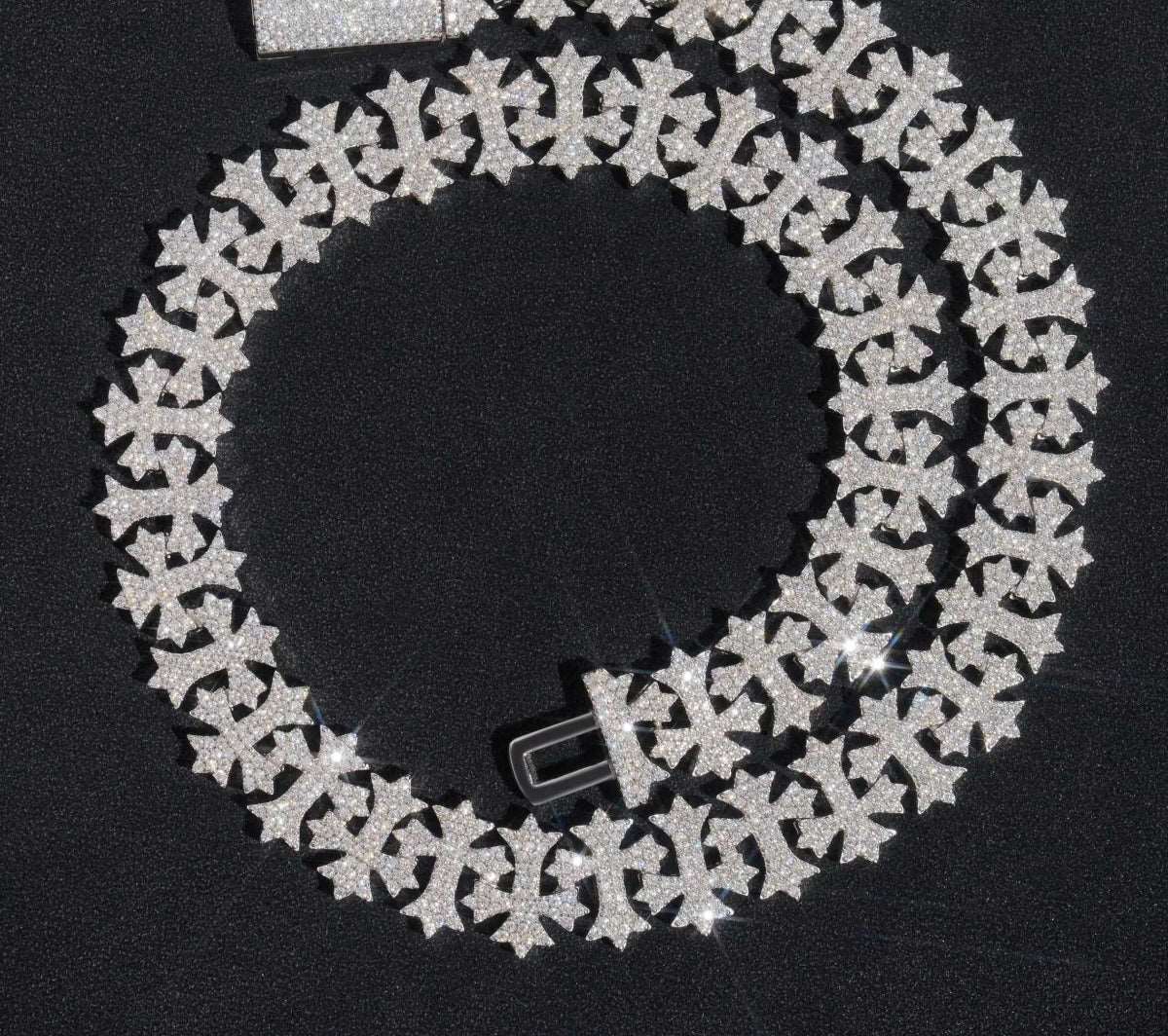 18mm Cross Flory Moissanite Chain and Bracelet - Uniquely You Online - Chain and Bracelet