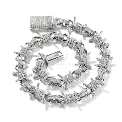 19mm CZ Barbed Wire Chain and Bracelet  Uniquely You Online