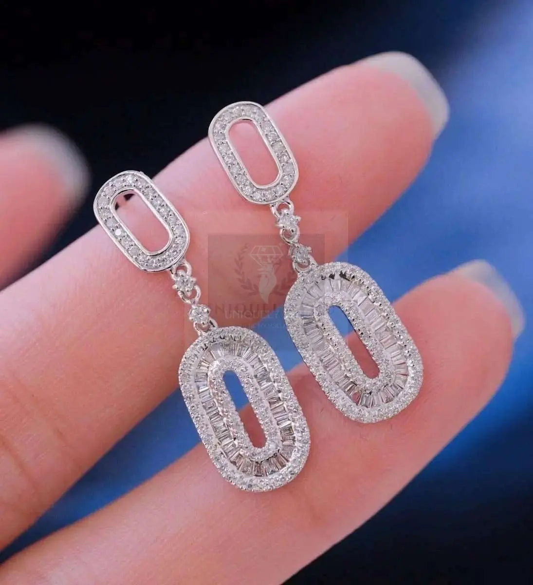 1ct Oval Dangle Earrings