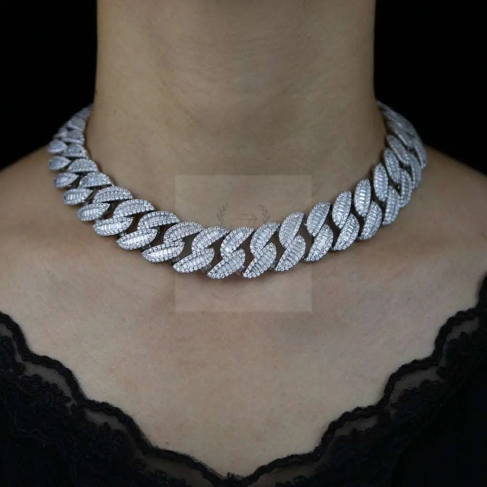 20mm Chunky CZ Baguette Cuban Link Choker