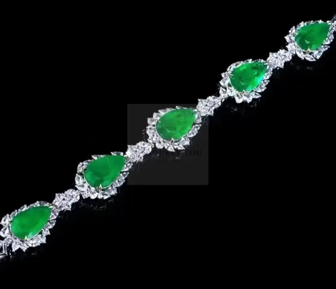 22.42ct Pear Cut Emerald Bracelet  Uniquely You Online